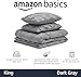 Amazon Basics Soft, Lightweight King Size Comforter Sets, All-Season Down-Alternative 3-Piece Bedding Set, Pinch Pleat Design, Dark Grey