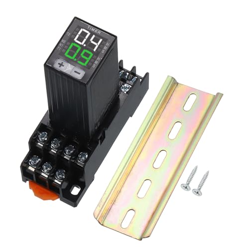 Relais temporisé numérique LCD 24 V CC 14 broches 4PDT temporisateur rail DIN 0,1S-99H H3Y-4