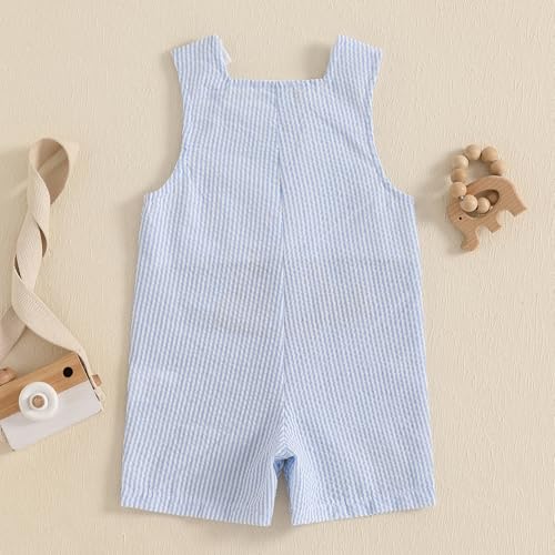 Toddler Boy Thanksgiving Outfit Smocked Jumpsuit Sleeveless Overall Spring Palysuit Halloween Farm Clothes 0-3 Y4