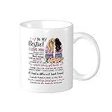 Wisedeal To My Bestie Coffee Mug, Best Friends or Birthday Gifts for Soul Sister Mom Aunt, Friends Forever, BFF Friendship Present Tea Cup for Her Women 11oz Ceramics White