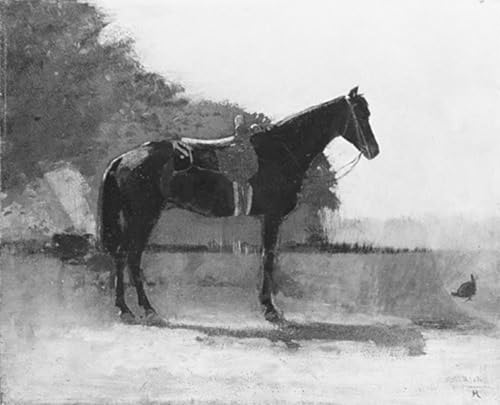 Impression sur toile Winslow Homer Cheval de selle dans la cour 60x90cm de peinture de salon