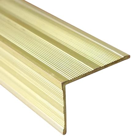 Solid Brass Stair Nosing Edge Trim - Durable Stair Protector Strips, 1m L Molding Floor Transition Guard, 38x18mm (1.5"x0.71"), Ideal for Home Loft Maintenance