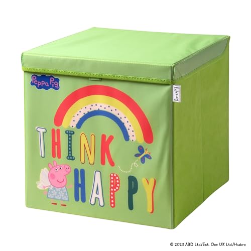 LIFENEY meets Peppa Wutz Aufbewahrungsbox mit Deckel für Kinder – Box mit Peppa Pig Motiv zur Aufbewahrung von Spielzeug – 33 x 33 x 33 cm passend für klassische Würfelregale