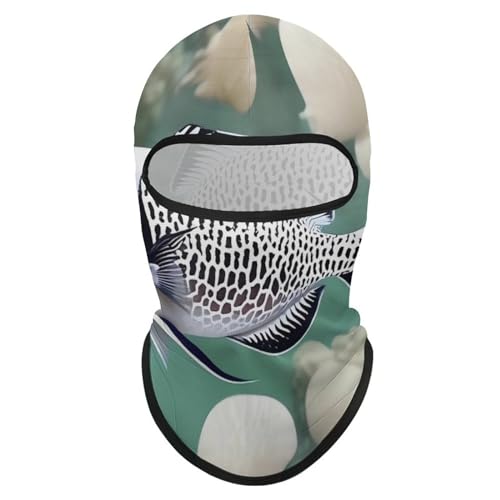 Balaclava para Hombres y Mujeres - Máscara de Esquí Blanca con Diseño de Peces Tropicales - Cubreboca Integral para Ciclismo miniatura 7