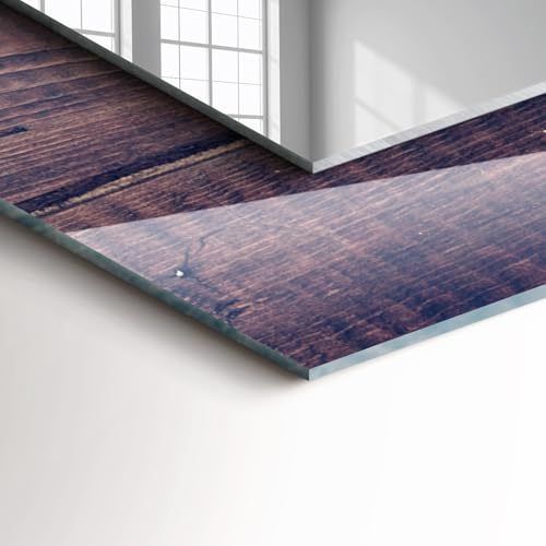 Miroir rectangulaire moderne 80x60cm en tulpenholz rose pour decoration murale