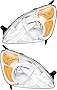 For Honda Crv Headlight 2002 2003 2004 Driver and Passenger Side Headlamp Assembly Replacement