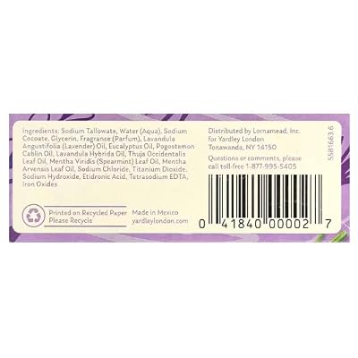 Yardley London Moisturizing Bars English Lavender With Essential Oils 8.50 oz (Pack of 5)