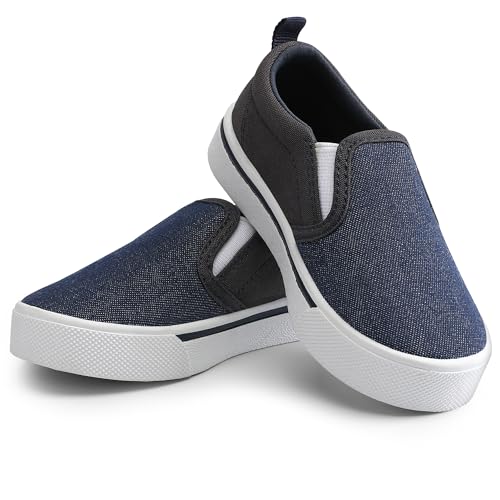 Bigwow Toddler Boys Girls Canvas Sneakers Little Kid Low Top Slip On Lightweight Comfy School Casual Tennis Sneaker Walking Shoes
