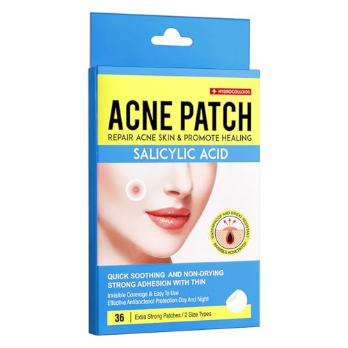 Anifer 36 Pcs Salicylic Acid Acne Patch - Hides Facial Pimples Hydrocolloid Patches - Not Tested on Animals