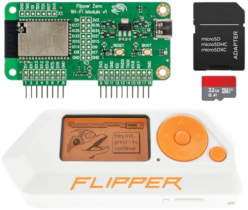 Kit completo pronto all'uso: include tutto il necessario per iniziare a esplorare e sviluppare progetti wireless immediatamente, con Flipper Zero, scheda di sviluppo WiFi, scheda MicroSD da 32 GB e adattatore da MicroSD a SD.