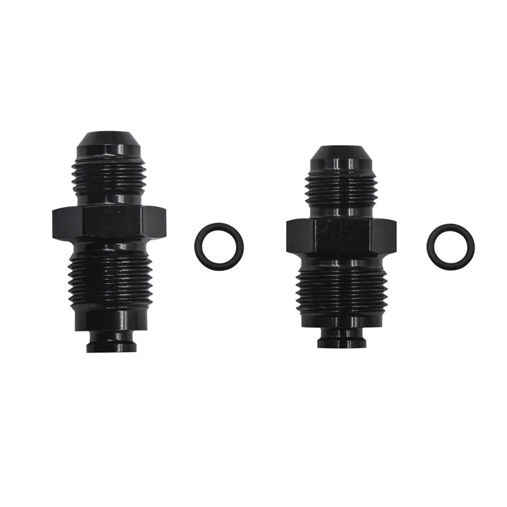 6AN To 16mm & 6AN to 18mm Power Steering Fittings With O Rings Pump Gear Box Adapter -6 To 16 & -6 to 18 Black