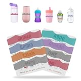 Set 4 Personalizzata Nome Silicone per Borraccia, Anelli per Borracce con Nome, Banda Elastico Fascia Personalizzato per Bottiglia, Adesivi Etichette Silicone Personalizzabili, Segna Nome per Biberon