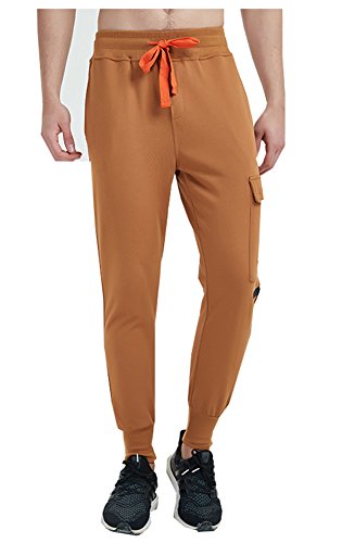 LifeHe Men's Hip Hop Harem Casual Baggy Dance Jogger Sweatpants Trousers (Khaki, L)