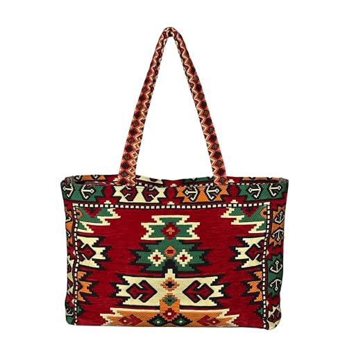 Tote Bag for Women Woven Shoulder Bag Gym Travel Weekender Cute Tote with Compartments Fits 17-Inch Laptop