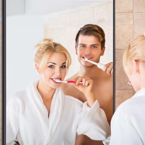 Image of DESBING Black Bathroom Mirror for Wall, 72x30 Inch Rectangle Mirrors with Metal Frame, Modern Vanity Wall Mirror Decor for Entryway Hangs, Bathroom Living Room Horizontal or Vertical