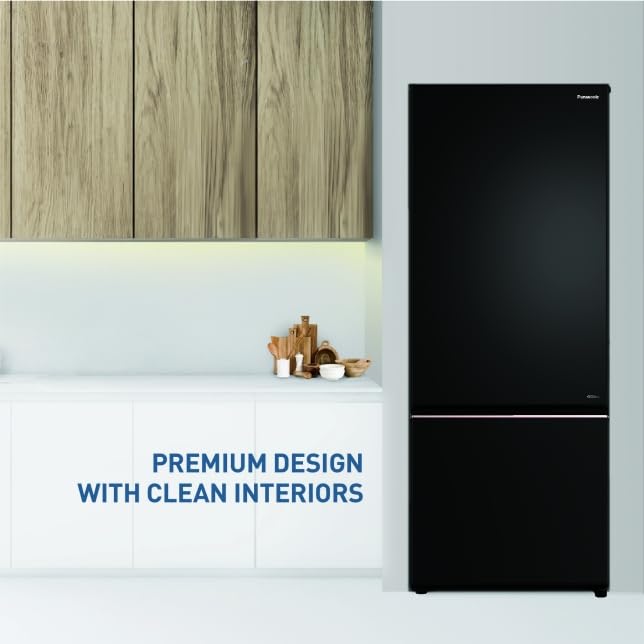 Panasonic refrigerator in a kitchen setting, highlighting its premium design