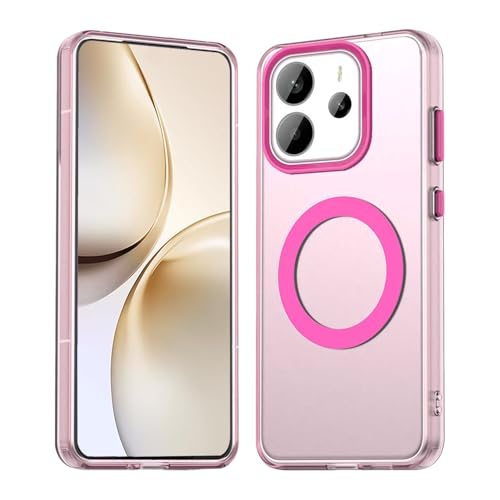 HAOYE Funda para Xiaomi Redmi Note 14 4G (Not for 5G) - Carcasa TPU+PC Delgada con Acabado Mate, Anti-Huellas, Antigolpes, Compatible con MagSafe Accesorios - Rojo