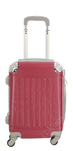 Trolley da cabina 52 cm valigia rigida in ABS policarbonato antigraffio e impermeabile per voli lowcost Easyjet Rayanair art. 2022 (Rosso)