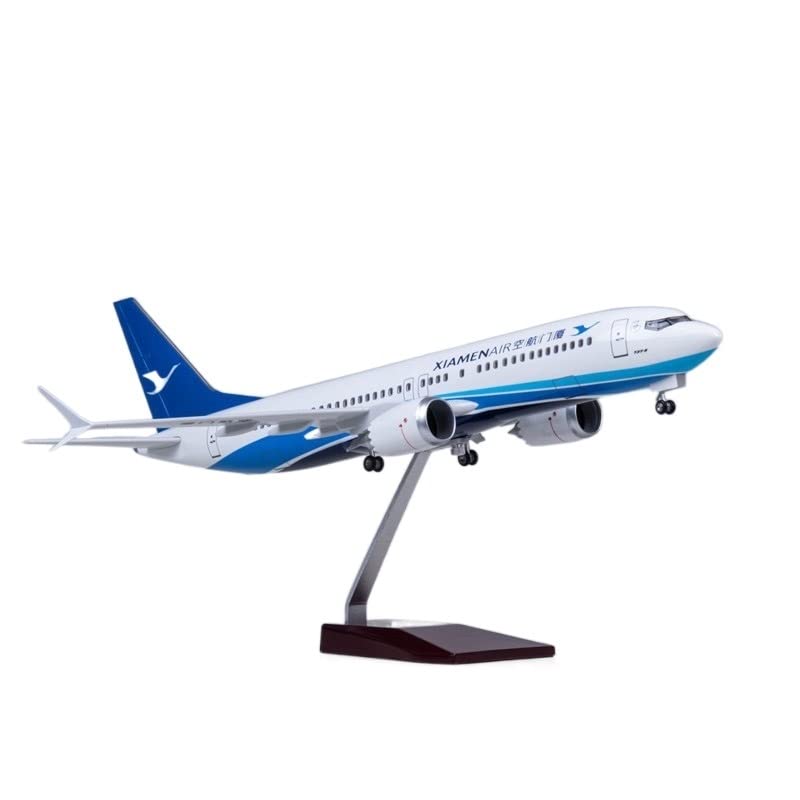 47cm pasuje do XIAMEN Airlines B737MAX 737 Model samolotu światła i koła podwozie samoloty kolekcje Hobby zestaw gier (B)