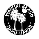 Surf Waikiki Beach Hawaii Vinyl 3' Sticker Decal Surfing Oahu
