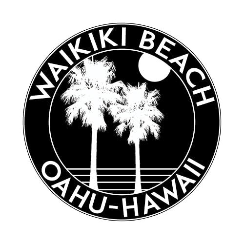 Surf Waikiki Beach Hawaii Vinyl 3' Sticker Decal Surfing Oahu