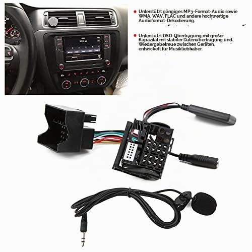 Bluetooth-Freisprecheinrichtung, Audio, Radio, Musik-Adapter, AUX-in-Kabel-Adapter-Stecker-Set mit Mikrofon-Ersatz für RNS 510/RCD 300, Auto-Bluetooth-AUX-Modul, Kabel 150 Cm/59