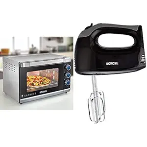 Borosil PRIMA 48L OTG with Smartmix BHM30PBB11 300-Watt Hand Mixer (Silver) Combo