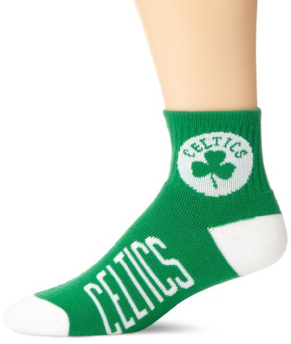 For Bare Feet NBA Boston Celtics Men's Team Quarter Socks, Medium