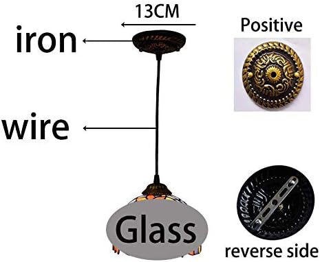 Generic Stained Glass Tiffany Lamp 6-" Style Small Pnedent lamp Blue Phoenix Beads Glass Hanglamp Plafond Hanglamp Armatuur Schaduw, voor Eetkamer Keukeneiland Slaapkamer, E26/E27 photo 3