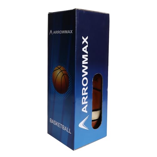 Image of ArrowMax Super Grip Professional Basketball for Indoor-Outdoor Training - Match Ball for Players, Kids, Men (Size 5) with Free Air Needle