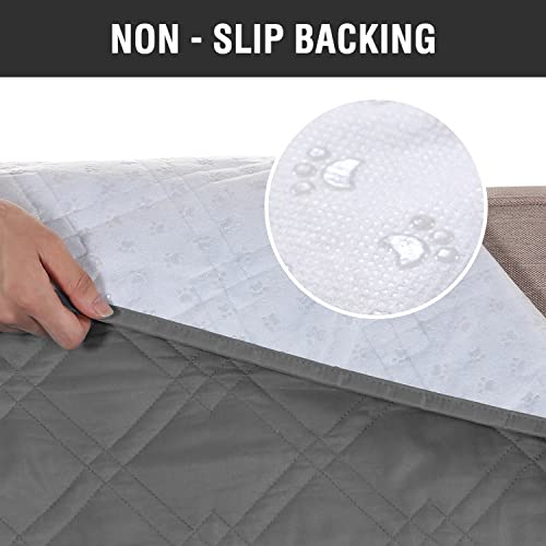 Xmntg 100% Water Resistant Reversible Recliner Slipcovers Chair Covers Width Up To 22 Inch Non Washable Furniture Protector With Elastic Strap Non Slip Backing For Living Room Kids Pets (Large, Grey) #TOP3