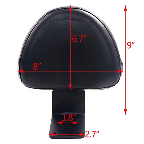Black Leather Rear Passenger Backrest Sissy Bar Pad for Victory High-Ball Vegas Kingpin - Thumbnail 6