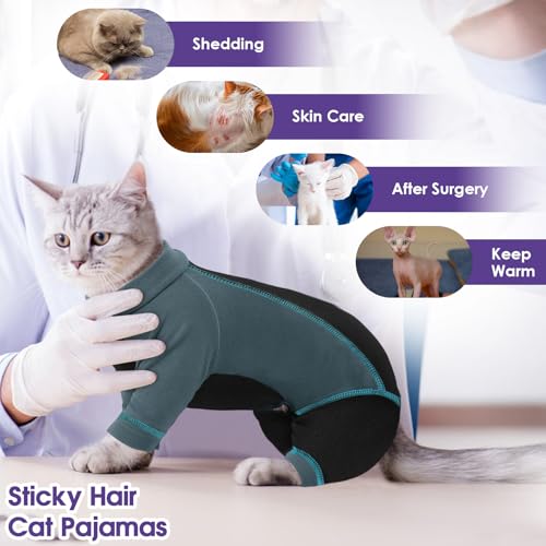 Pijama de gato para evitar el pelo pegajoso en el sofá de casa 6