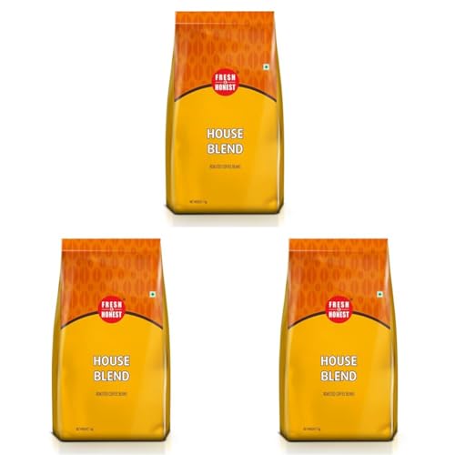Image of Fresh & Honest House Blend | Roasted Coffee Beans | Medium Dark Roast | Robusta | 1Kilo (Pack of 3)
