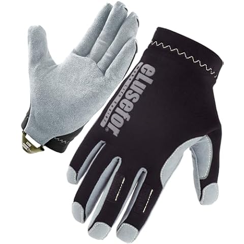 eLusefor Work Gloves, Mens Safety Work Gloves, Light Duty Work Glove, Easy Fit, Kevlar Stitched with Carabiner Clip (Black | Light Grey, X-Large) Cover