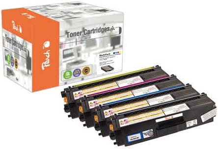 Peach PT738 Multi Pack (Black, Yellow, Magenta and Cyan) Remanufactured Toner Cartridges Pack of 4, Multi-Pack (Schwarz, Gelb