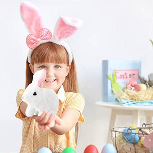 Brinquedos coelhinho da Páscoa, brinquedos interativos coelhinho pelúcia, brinquedo eletrônico para