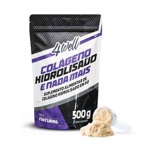 Colágeno Hidrolisado 500g em Pó Sem Sabor 4Well