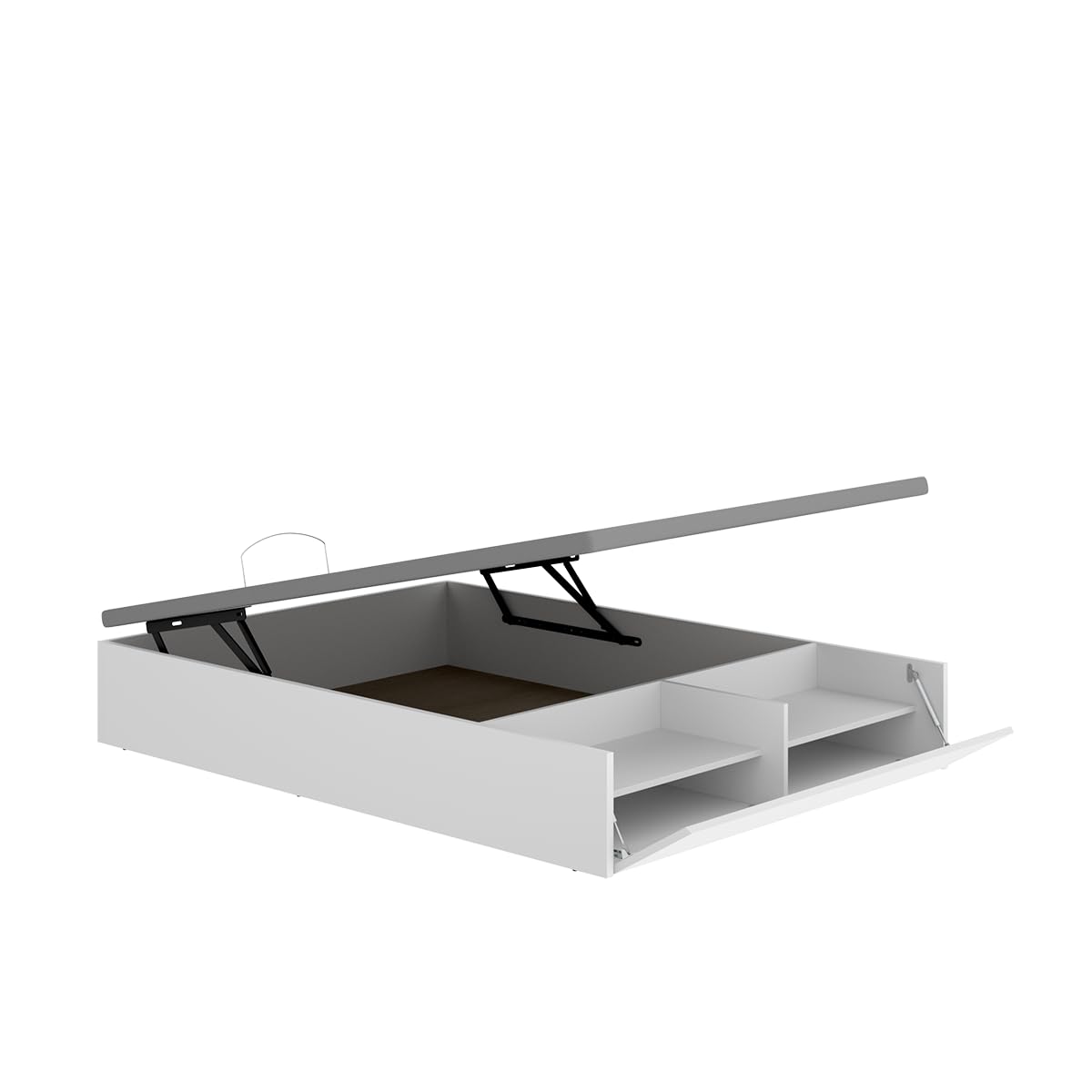 DEKIT Grupo RIMOBEL - LAN CANAPE Recto con Zapatero Cama 135- Blanco -32x134x190cm