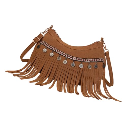 [�C���X�N] Fringe Crossbody Shoulder Bag with Adjustable Strap,Tassels Underarm Bag Western Fringe Purses for Women Hobos Handbags W