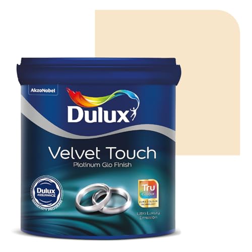 Image of Dulux Platinum Glo Super Premium Interior Emulsion Paint For Walls With 6 Years Warranty| Rich Matte Finish | Dirt & Dust Resistant | Smooth Colors, Off White(20 Litre,Coconut /Gentle Australia)