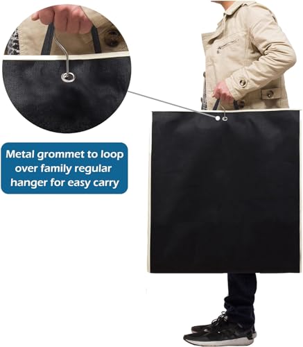 Habrur Clothes Cover 3pcs 50" Garment Bags with Transparent Window Suit Cover Bags for Shirts Dresses Suit Bags (Color : Black, Size : 50'')4