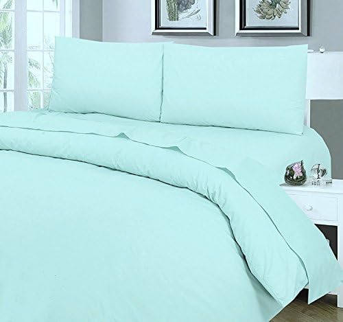 SleepyNights EGYPTIAN COTTON HOTEL QUALITY DUCK EGG BLUE FLAT SHEET - 4 FT (SMALL DOUBLE) BED SIZE