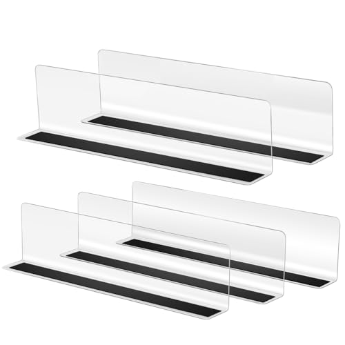 Image of Baluue 5Pcs Clear Shelf Dividers Closets Separator Commodity Divider Magnetic Baffle for Bedroom Kitchen Office Supermarket Clapboard Organization