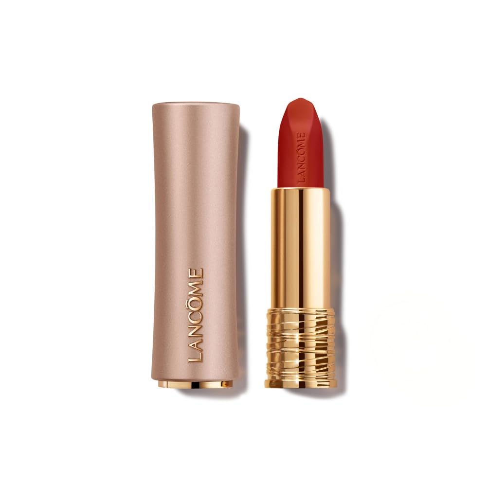 Lancôme L'Absolu Rouge Intimatte Velvet Matte Lipstick, Soft-Blur Finish, Ceramide & Rose Extract, Precise Bullet, Comfortable Wear & Luxurious Jewel-Like Case, Shade: 196 French Touch 3.4g