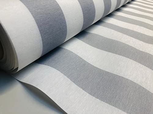 Sofia Striped Fabric, 4cm Wide White Stripes for Curtains Upholstery Home Decor Table Runner Material, 140cm Wide (1 Metre - Image 3