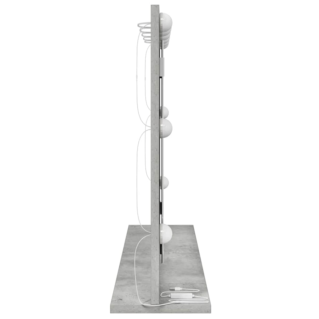 Specchio da bagno ad angolo retto, cemento grigio, 80 x 55 x 18 cm, con striscia LED, specchio da trucco da appendere, specchio touch per bagno e soggiorno, specchio da parrucchiere durevole