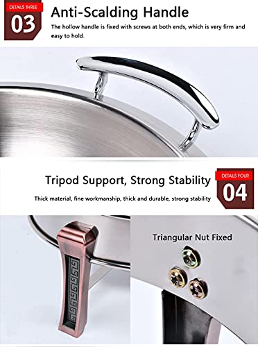 hyywmgx Chafing Dish Full Size, Edelstahl rundes Chafer Dish Set Catering Party Events Buffetwärmer Set mit Speisepfanne… – Bild 6