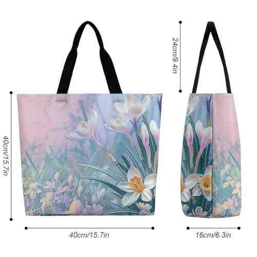 Blue to Peach Gradient Tote Bag Large Women Casual Shoulder Bag Reusable Grocery Bag Fasion Handbag for Office Shopping Travel2