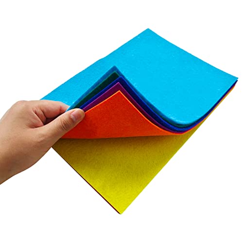 Image of Jtnohx Stiff Felt, 2mm Thick Felt Sheets for Crafts, 8 inchx12 inch Hard Felt Fabric Squares 8Pcs for DIY Projects (Rainbow Color Series)